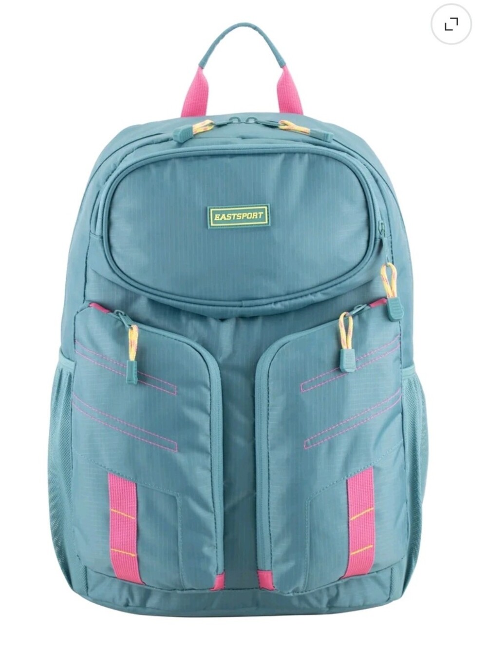 EASTSPORT Kids Backpack in Teal with Pink Accents 18 1/2" Book Bag